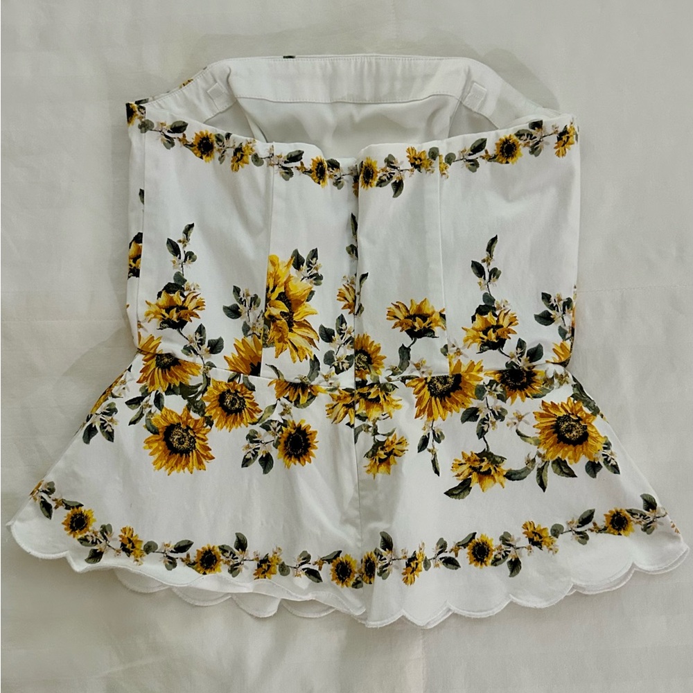 White House Black Market Floral Strapless Bustier - Picture 2 of 3